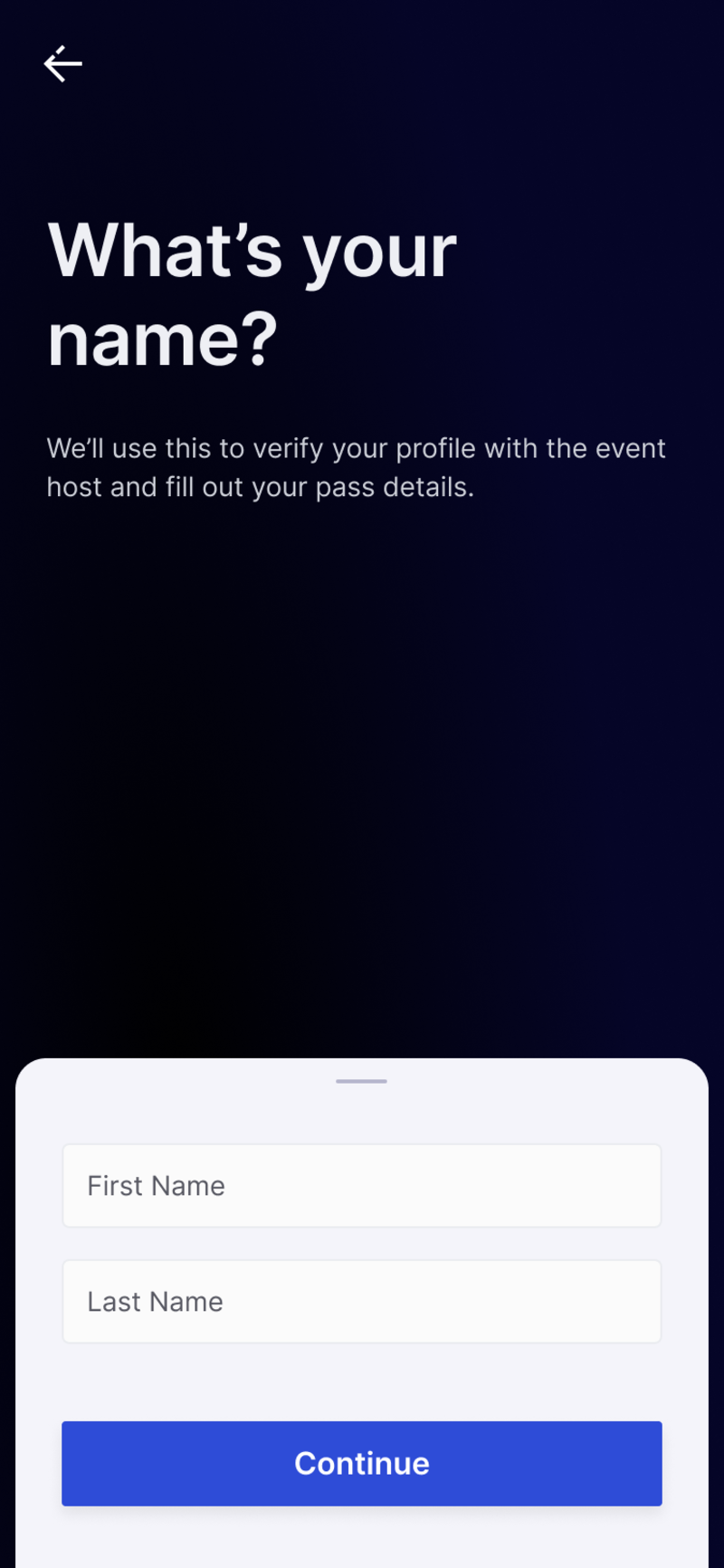 VOW: Profile setup