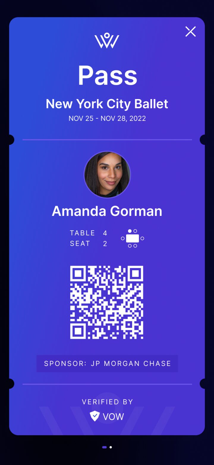 VOW: Branded digital event pass